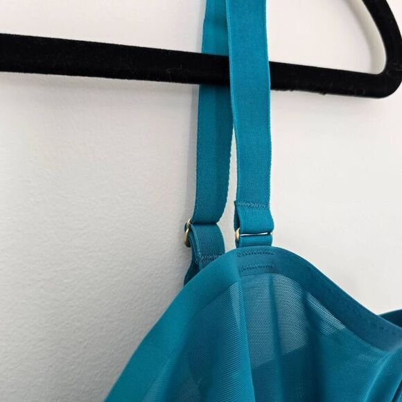 Cuup Bra Women's 36D Blue Sheer Non Padded Underwired Adjustable Strap Stretch T - Picture 3 of 8